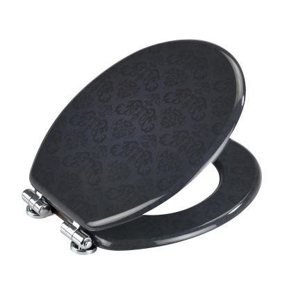 WENKO 22977100-Deska sedesowa BELLEVUE 35,5x42,5 cm antracyt/srebrna