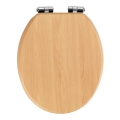 WENKO 22979100-WC deska sedesowa Buk naturalny 35,5x42,5 cm brązowa/srebrna
