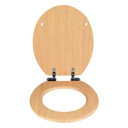 WENKO 22979100-WC deska sedesowa Buk naturalny 35,5x42,5 cm brązowa/srebrna
