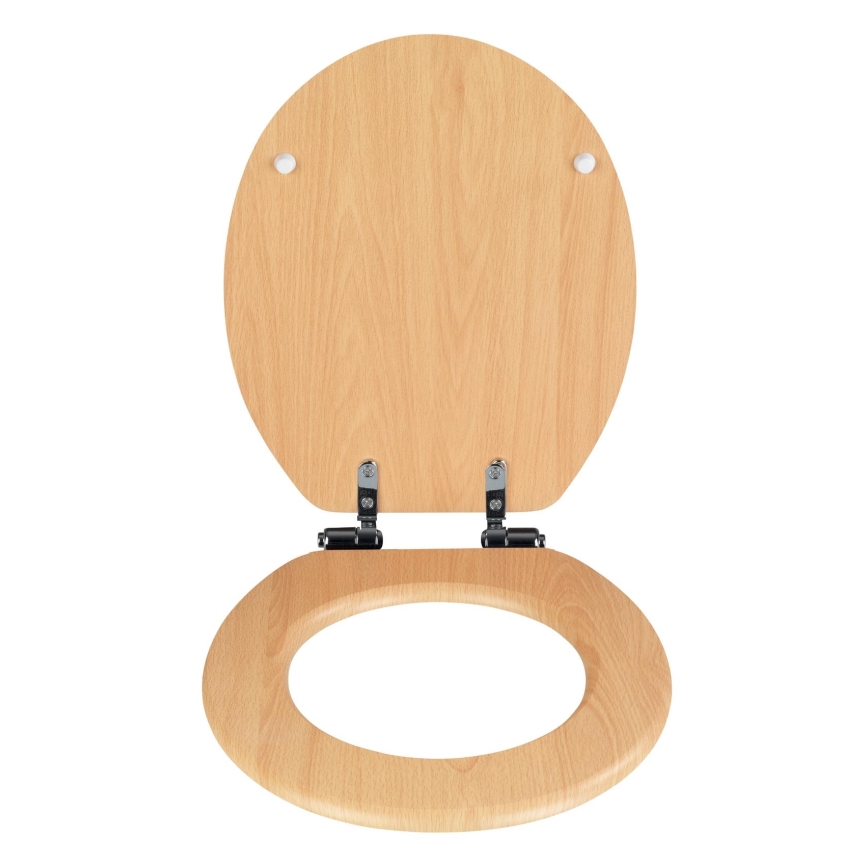 WENKO 22979100-WC deska sedesowa Buk naturalny 35,5x42,5 cm brązowa/srebrna