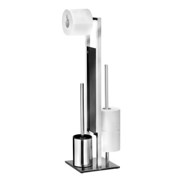 WENKO 22983100 - Szczotka do WC RIVALTA 18x70 cm stal nierdzewna/srebrna/czarna