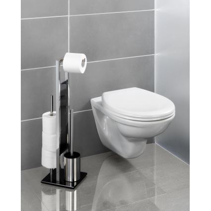 WENKO 22983100 - Szczotka do WC RIVALTA 18x70 cm stal nierdzewna/srebrna/czarna