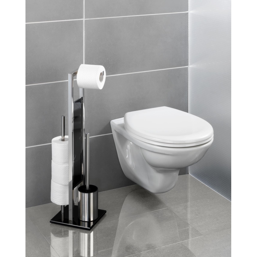 WENKO 22983100 - Szczotka do WC RIVALTA 18x70 cm stal nierdzewna/srebrna/czarna