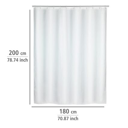 WENKO 23062100 - Zasłona prysznicowa PALAIS 180x200 cm biała