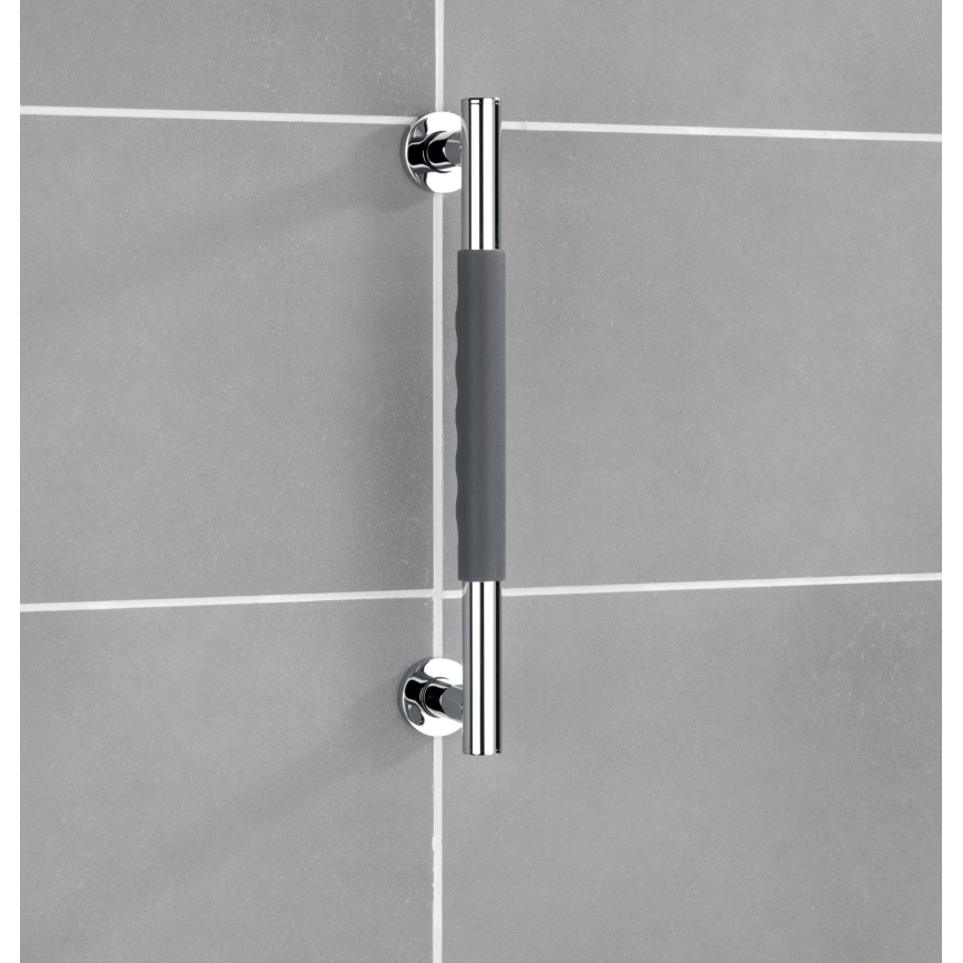 WENKO 23284100-Uchwyt SECURA 40,5x9 cm stal nierdzewna/antracyt/chrom błyszczący