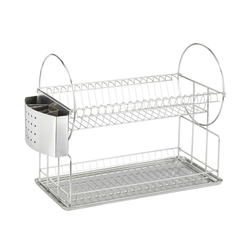 WENKO 2329100 - Ociekacz na naczynia DUO 21x33 cm, stal nierdzewna/srebrny