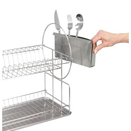 WENKO 2329100 - Ociekacz na naczynia DUO 21x33 cm, stal nierdzewna/srebrny