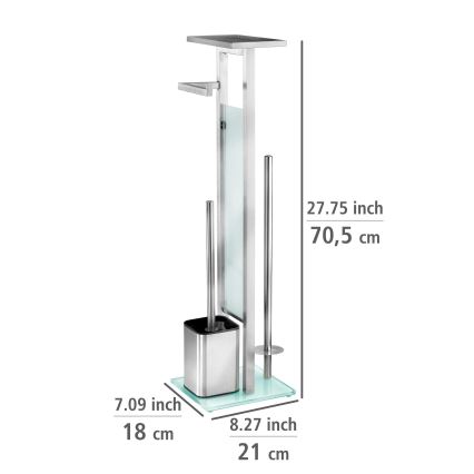 WENKO 23364100 - Szczotka do WC DEBAR 21 x 70,5 cm stal nierdzewna/satynowa/biała