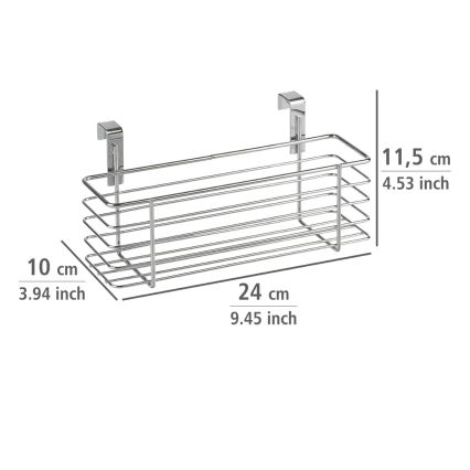 WENKO 2344100 - Koszyk SLIM 24x11,5 cm połysk chrom/czarny