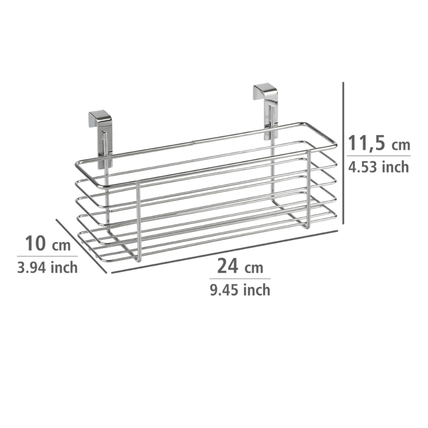 WENKO 2344100 - Koszyk SLIM 24x11,5 cm połysk chrom/czarny
