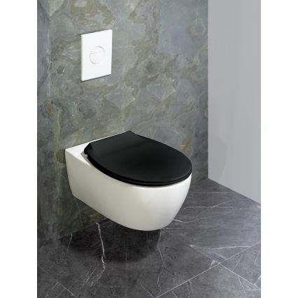 WENKO 23443100-WC deska sedesowa KOS 44x37 cm czarna/srebrna