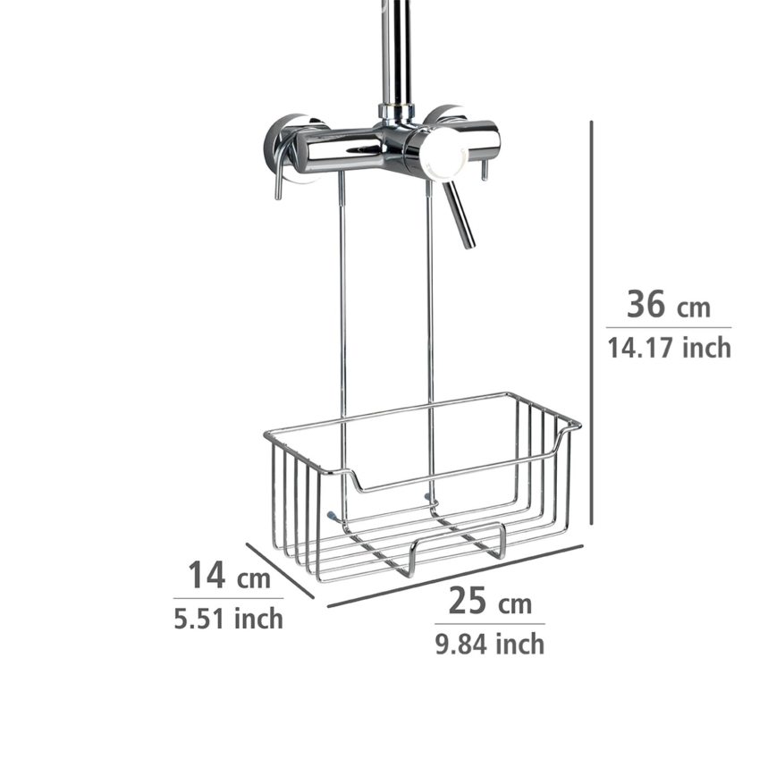 WENKO 23499100 - Półka prysznicowa MILO 25x36 cm stal nierdzewna/srebrna/przezroczysta