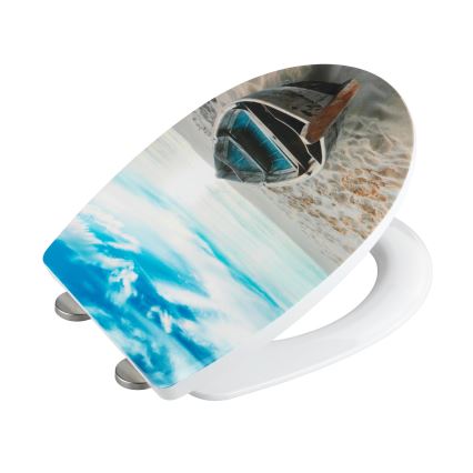 WENKO 23532100-WC deska sedesowa, nośność 300/350 kg, 36,5x45 cm, wielobarwna/srebrna