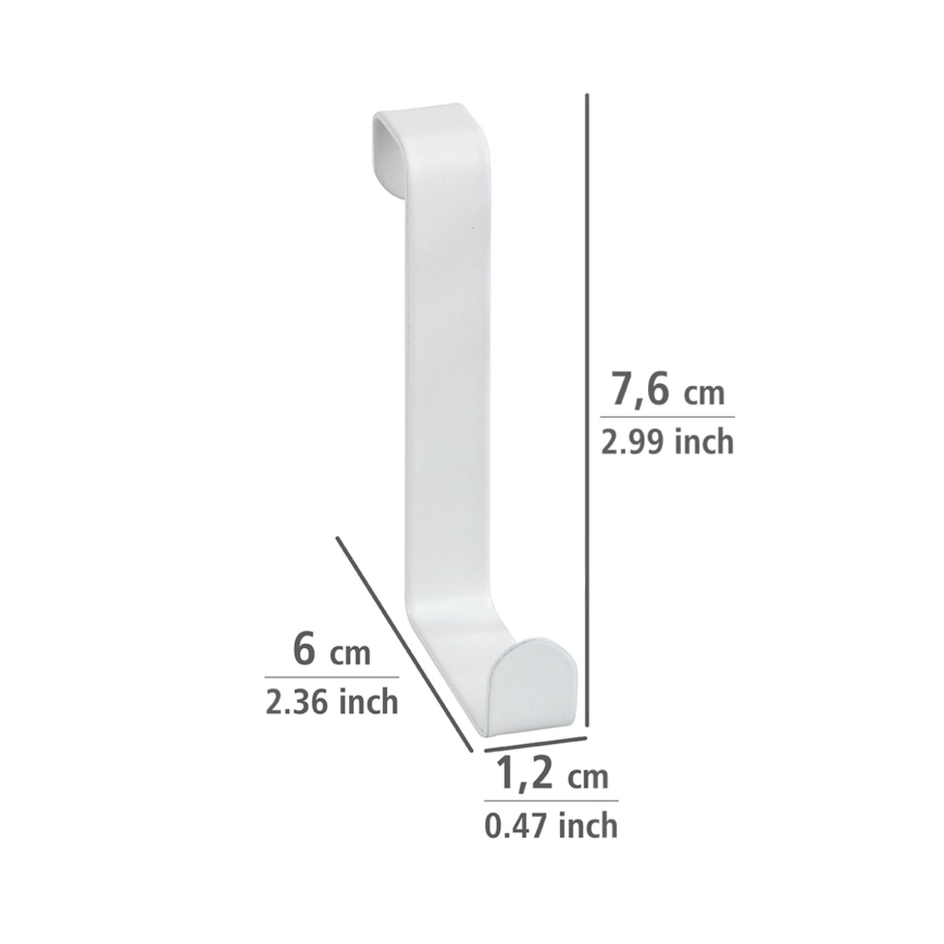 WENKO 23545100-Wieszak na drzwi 7,6x6 cm biały