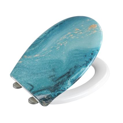 WENKO 23571100-WC deska sedesowa 300/350 kg deska WC 44,5x37 cm kolorowa/srebrna