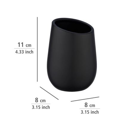 WENKO 23651800 - Kubek na szczoteczki BADI 8x11 cm czarny