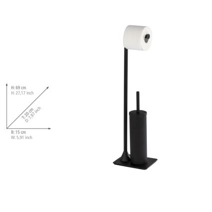 WENKO 23710100 - Szczotka do WC HELLA 15x69 cm czarna