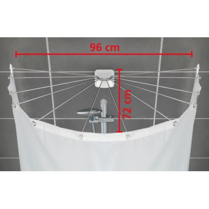 WENKO 23863100 - Uchwyt prysznicowy 96x72 cm stal nierdzewna/biały