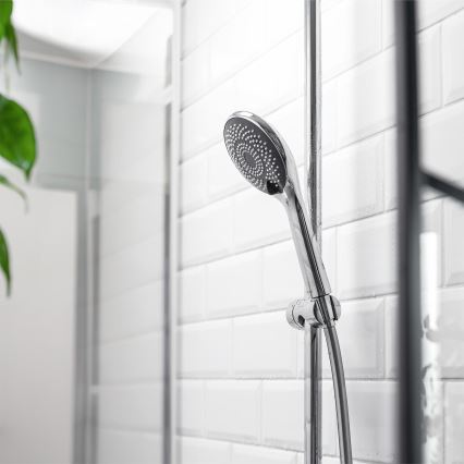 WENKO 23993100 -Głowica prysznicowa System oszczędzania wody 11x11 cm błyszczący chrom/biały/szary