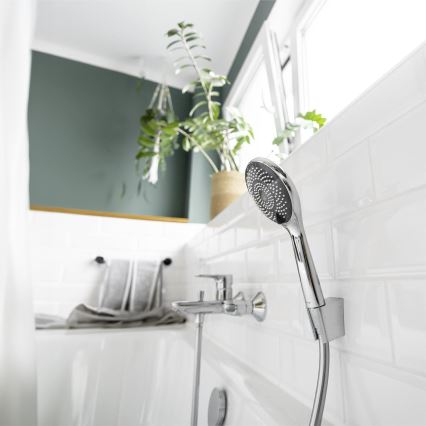 WENKO 23993100 -Głowica prysznicowa System oszczędzania wody 11x11 cm błyszczący chrom/biały/szary