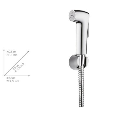 WENKO 23999100 - Zestaw bidetowy WATERSAVING SYSTEM 12x7 cm, chrom błyszczący/srebrny