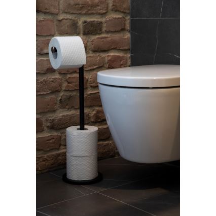WENKO 24034100 - Uchwyt na papier toaletowy 21x55 cm czarny/srebrny
