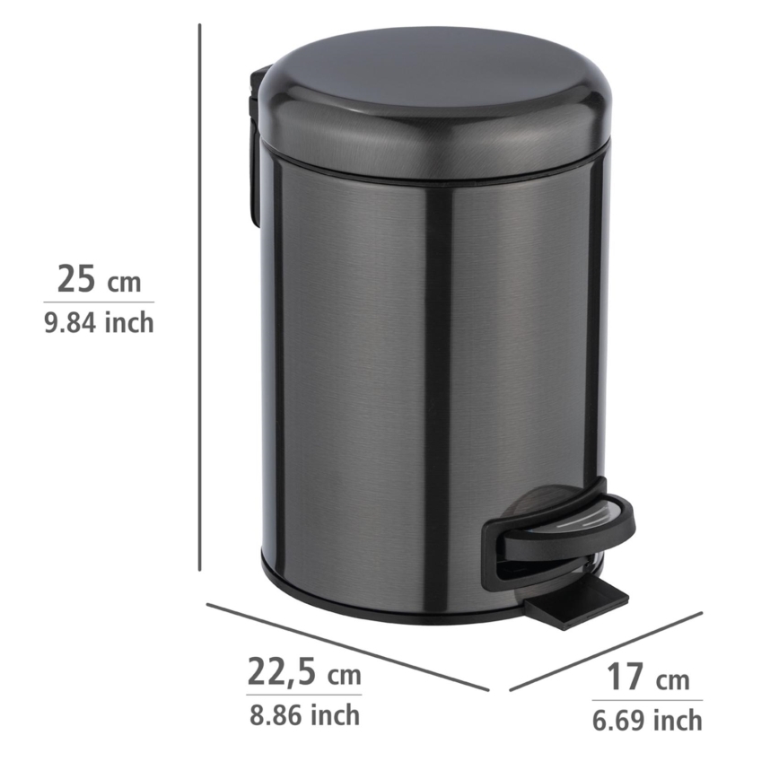WENKO 24035100 - Kosz LEMAN 17x25 cm stal nierdzewna/czarny