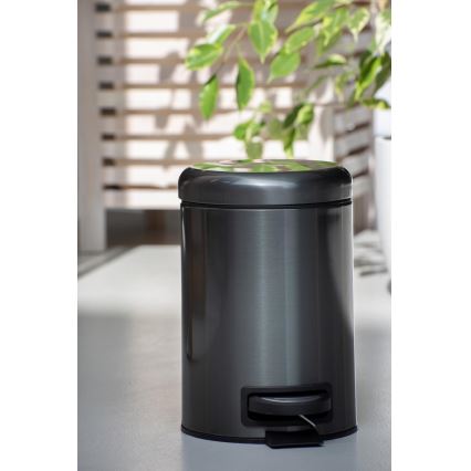 WENKO 24035100 - Kosz LEMAN 17x25 cm stal nierdzewna/czarny