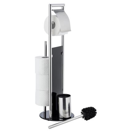 WENKO 24075800 - Zestaw WC RAVINA 20x707 cm stal nierdzewna/srebrny/czarny
