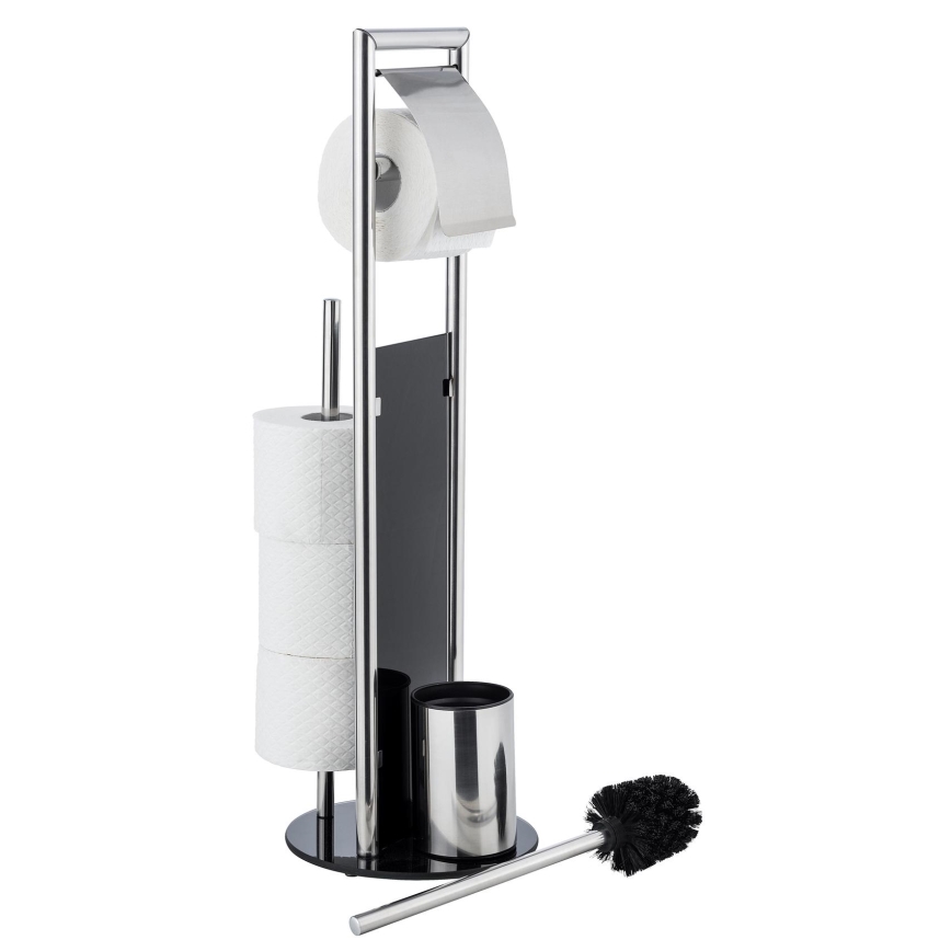 WENKO 24075800 - Zestaw WC RAVINA 20x707 cm stal nierdzewna/srebrny/czarny