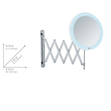 WENKO 24102100 - Lustro BARONA 20x34 cm, chrom błyszczący