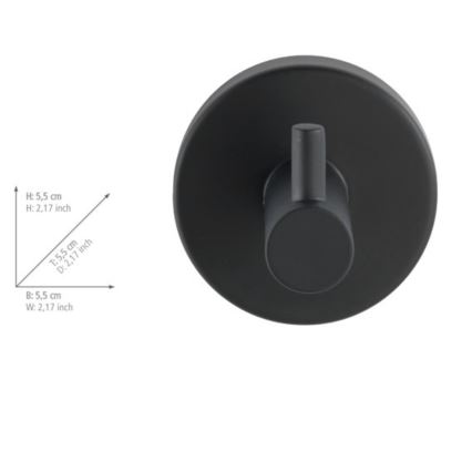 WENKO 24232100-Hak BOSIO BLACK 5,5x5,5 cm stal nierdzewna/srebrny