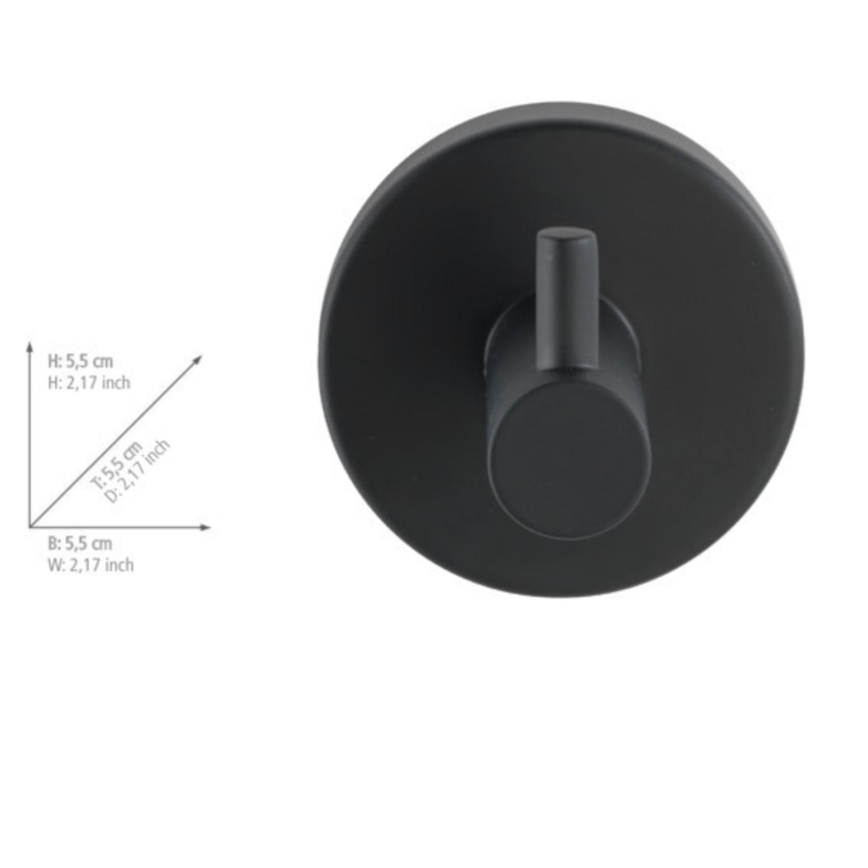 WENKO 24232100-Hak BOSIO BLACK 5,5x5,5 cm stal nierdzewna/srebrny