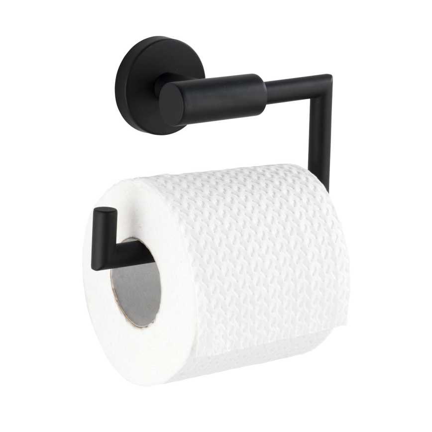 WENKO 24240100-Uchwyt na papier toaletowy BOSIO BLACK 15x10,5 cm stal nierdzewna/srebrny