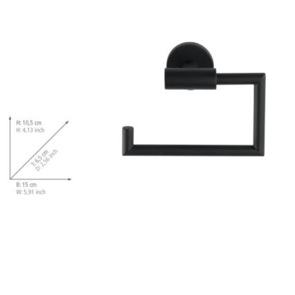 WENKO 24240100-Uchwyt na papier toaletowy BOSIO BLACK 15x10,5 cm stal nierdzewna/srebrny