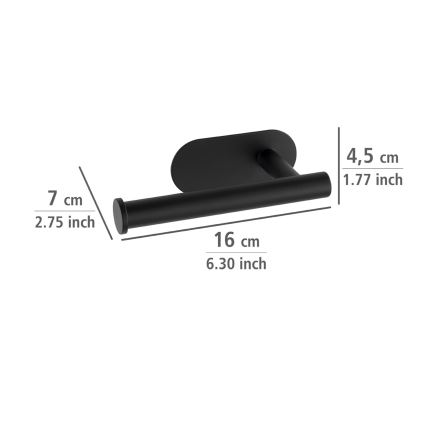 WENKO 24287100-Uchwyt na papier toaletowy TURBO-LOC OREA BLACK 16x7 cm stal nierdzewna/czarny