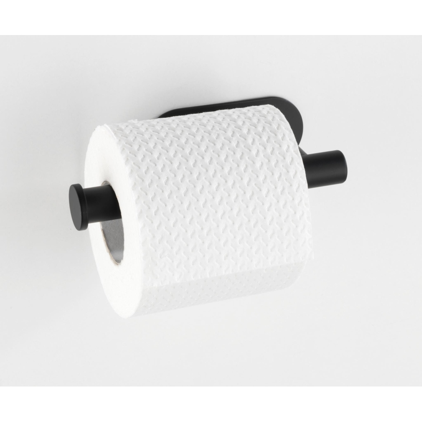 WENKO 24287100-Uchwyt na papier toaletowy TURBO-LOC OREA BLACK 16x7 cm stal nierdzewna/czarny