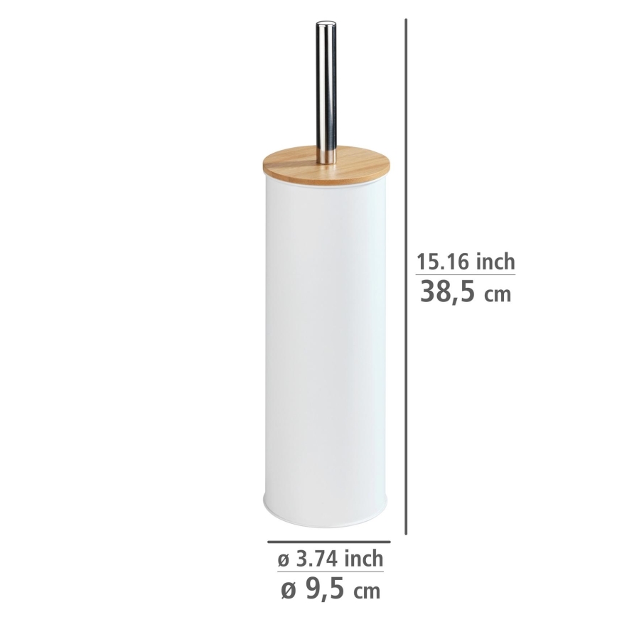 WENKO 24393100 - Szczotka do WC TORTONA 9,5x38,5 cm biała/brązowa