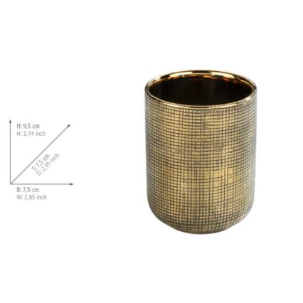 WENKO 24400100 - Kubek na szczoteczki RIVARA 7,5x9,5 cm złoty