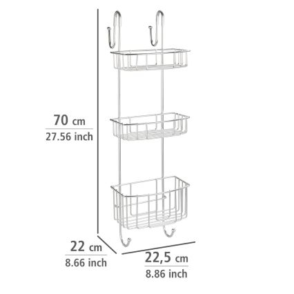 WENKO 24422100 - Półka OLESI 22,5 x 70 cm, stal nierdzewna/srebrna