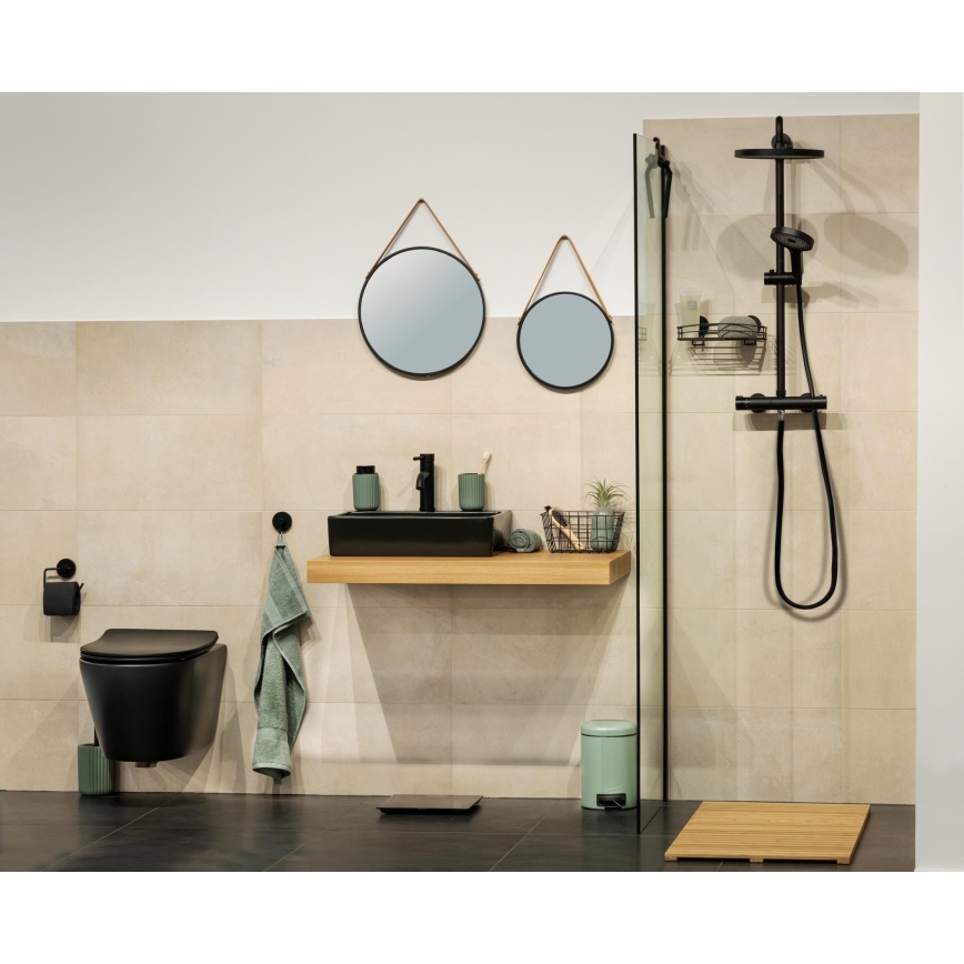 WENKO 24424100 - Lustro BORRONE 40x40 cm czarne/srebrne