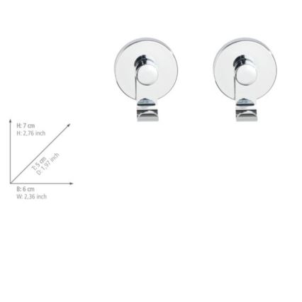 WENKO 24466100 - Hak VACUUM-LOC 6 x 7 cm, chrom błyszczący