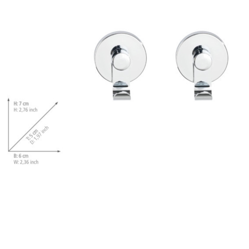 WENKO 24466100 - Hak VACUUM-LOC 6 x 7 cm, chrom błyszczący