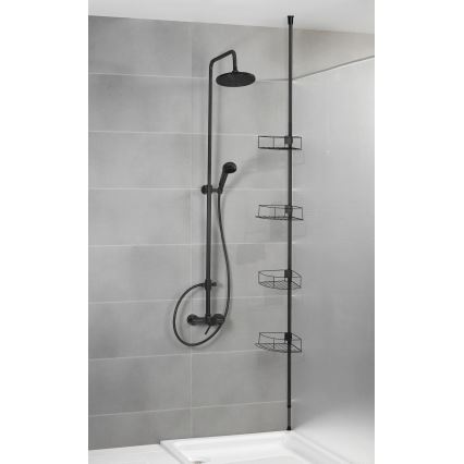 WENKO 24568100-Półka narożna DOLCEDO 31x230 cm stal nierdzewna/czarna