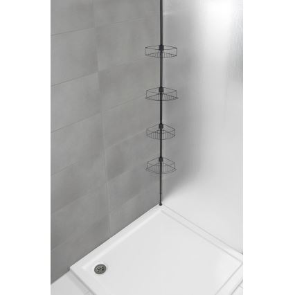 WENKO 24568100-Półka narożna DOLCEDO 31x230 cm stal nierdzewna/czarna