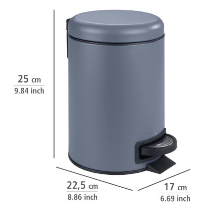 WENKO 24635100 - Kosz LEMAN 17x25 cm niebieski/czarny