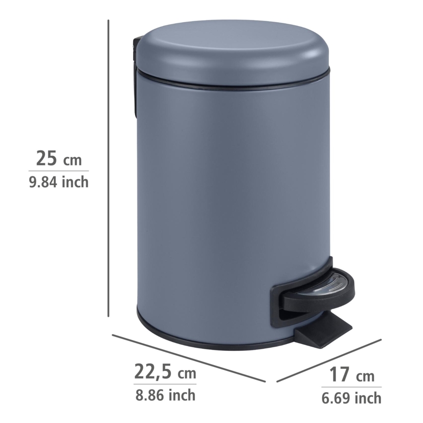 WENKO 24635100 - Kosz LEMAN 17x25 cm niebieski/czarny