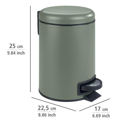WENKO 24636100 - Kosz LEMAN 17x25 cm zielony/czarny