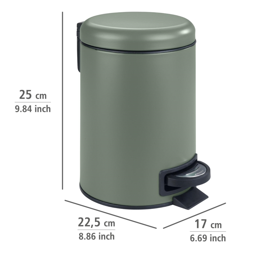 WENKO 24636100 - Kosz LEMAN 17x25 cm zielony/czarny