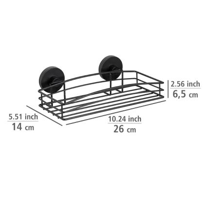 WENKO 24732100-Półka VACUUM-LOC RUND SCHW 26x14 cm czarna